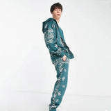 Image for Men's Printed Zip Hoodie,Green