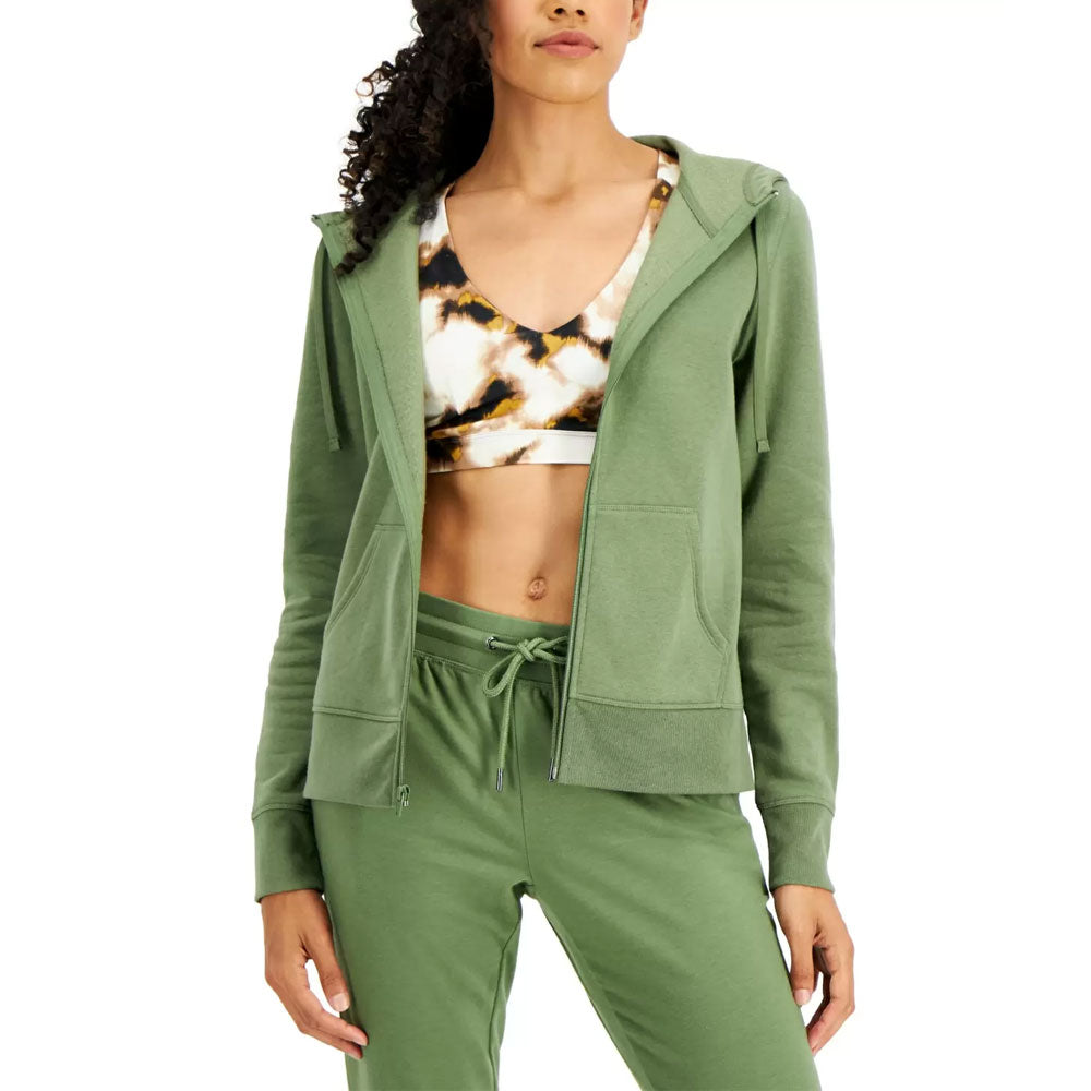 Image for Women's Zip-Front Fleece Hoodie,Olive