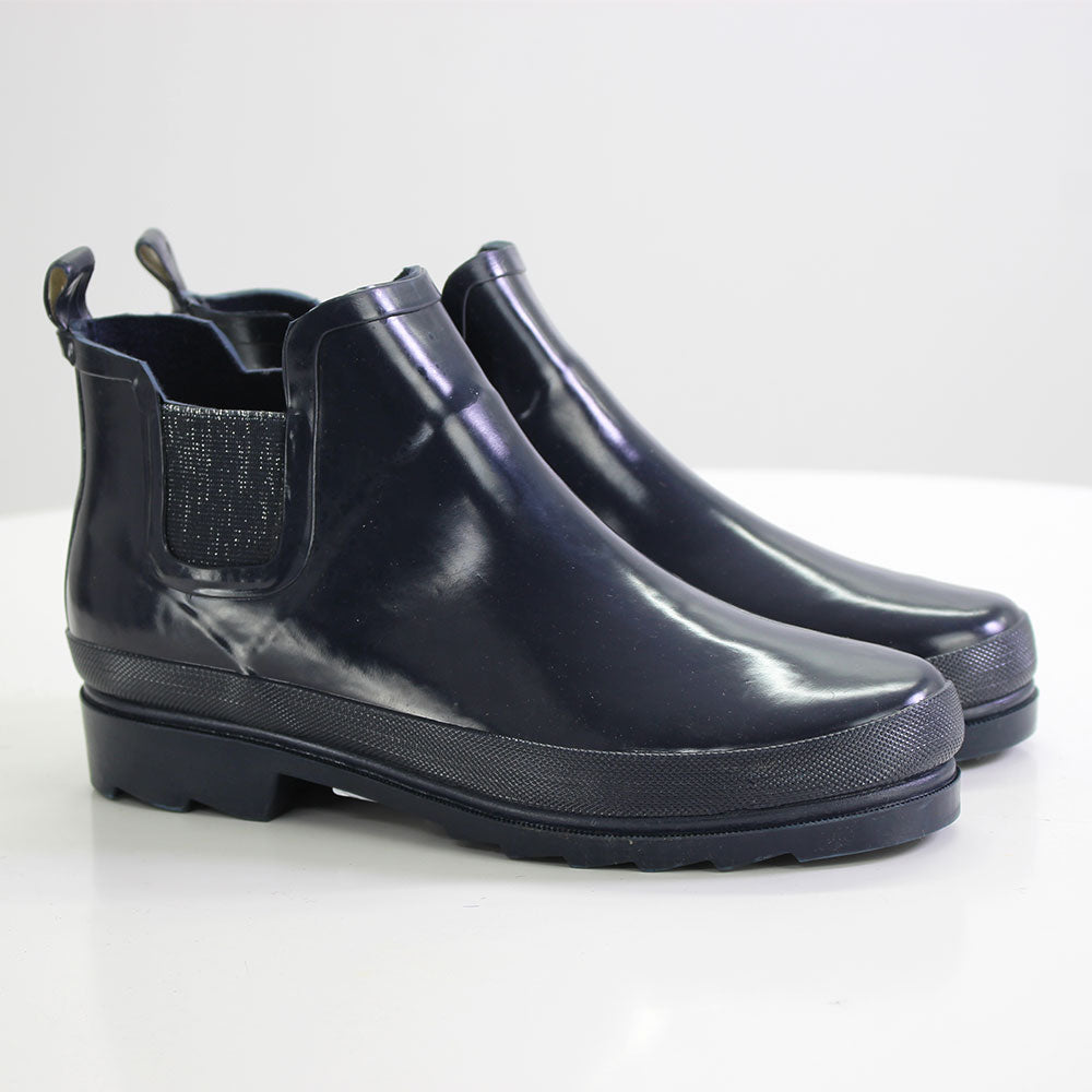 Image for Women's Slip On Leather Waterproof Ankle Boot,Navy