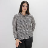 Image for Women's Plaid Printed Dress Shirt,White