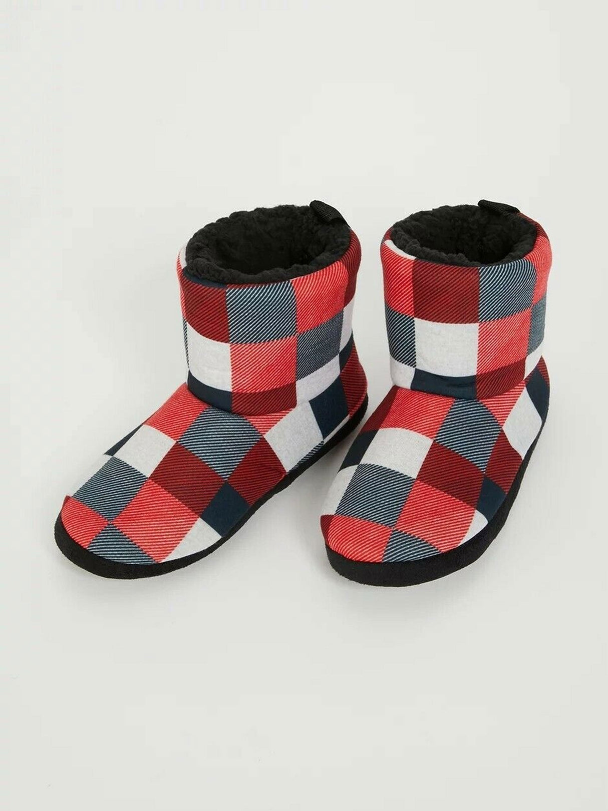 Image for Kids Boy Plaid Fleece Slippers,Multi