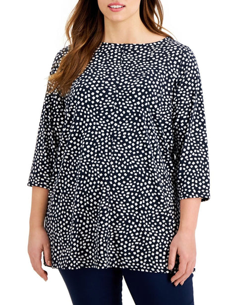 Image for Women's Squarre Dotted Top,Navy 