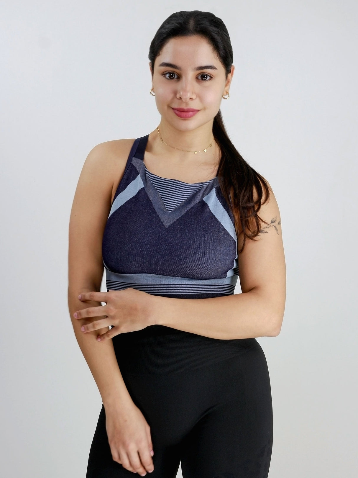 Image for Women's Printed Sport Bra,Navy