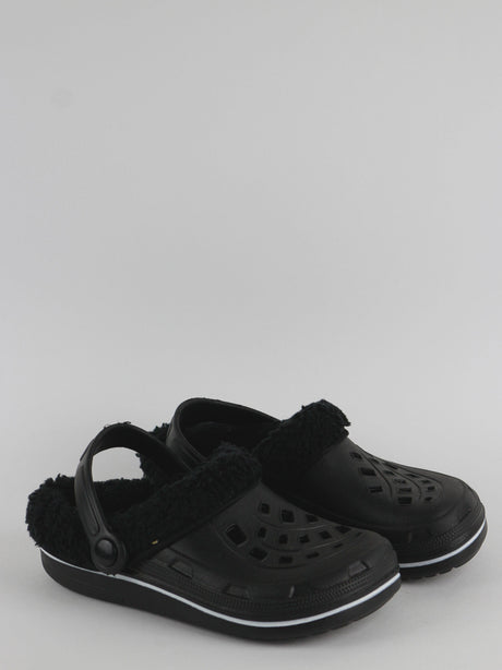 Image for Kids Boy Faux Fur Unisex Crocs,Black