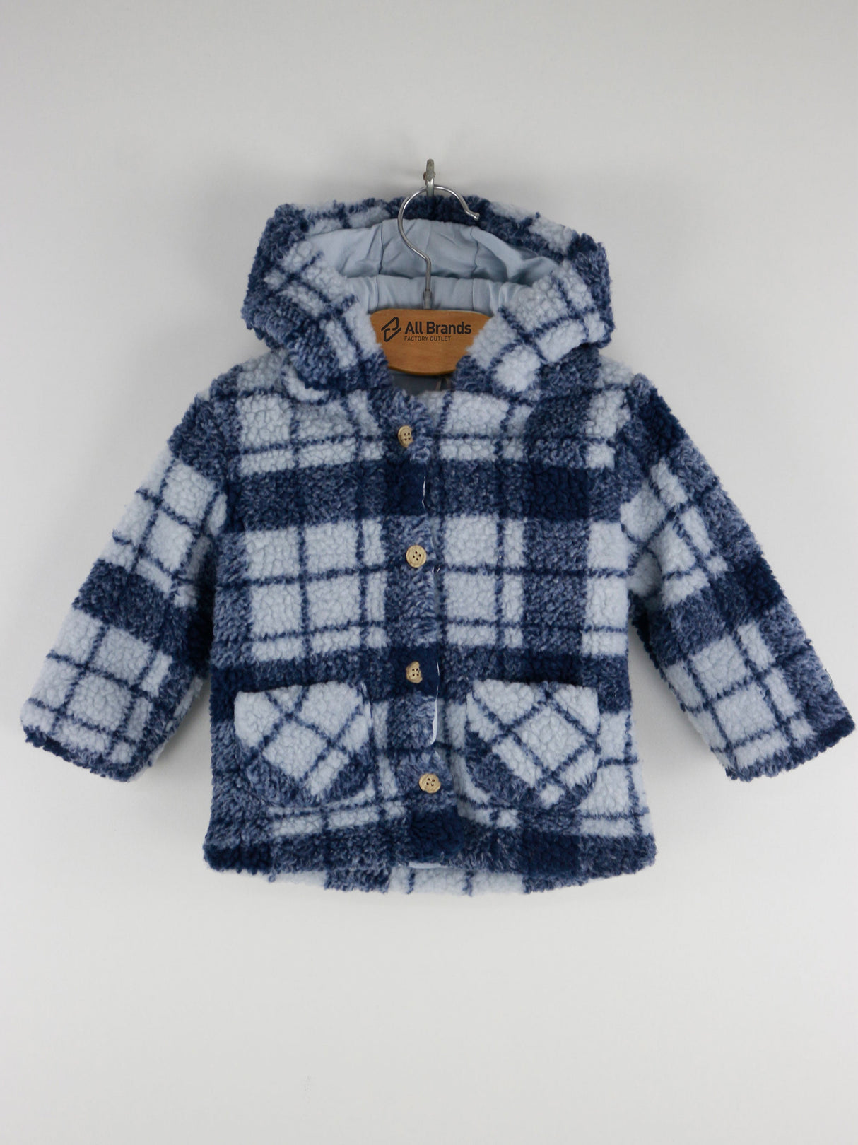 Image for Kids Girl Plaid Fleece Jacket,Blue