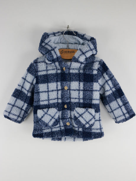Image for Kids Girl Plaid Fleece Jacket,Blue