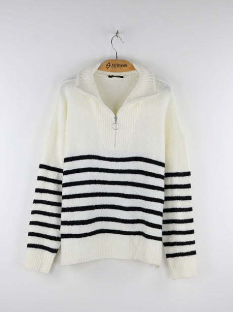 Image for Women's Striped Wool Sweaters,Off White