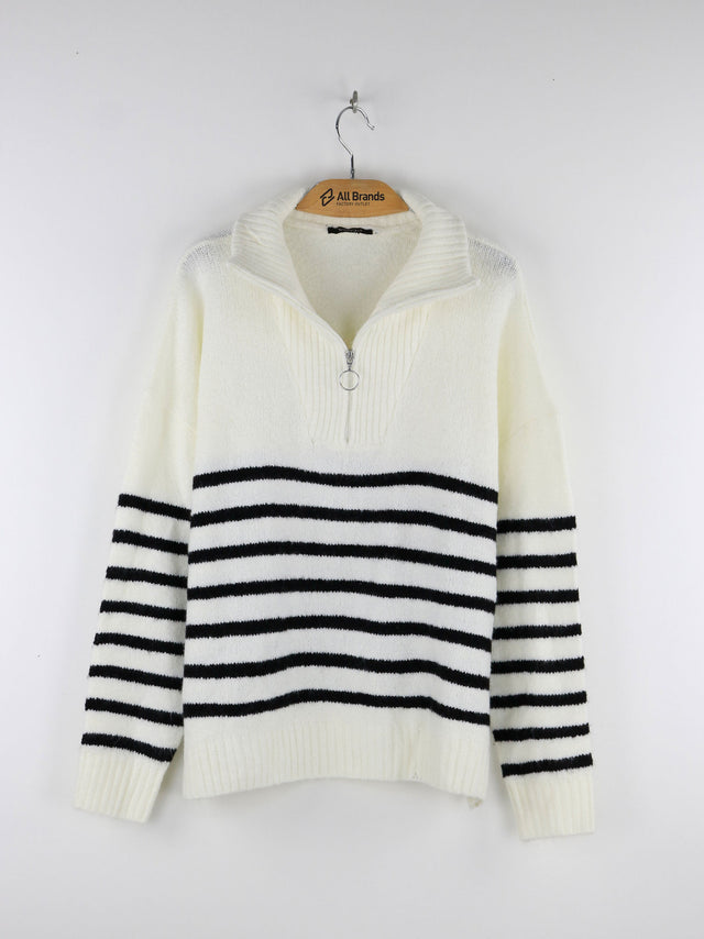 Image for Women's Striped Wool Sweaters,Off White