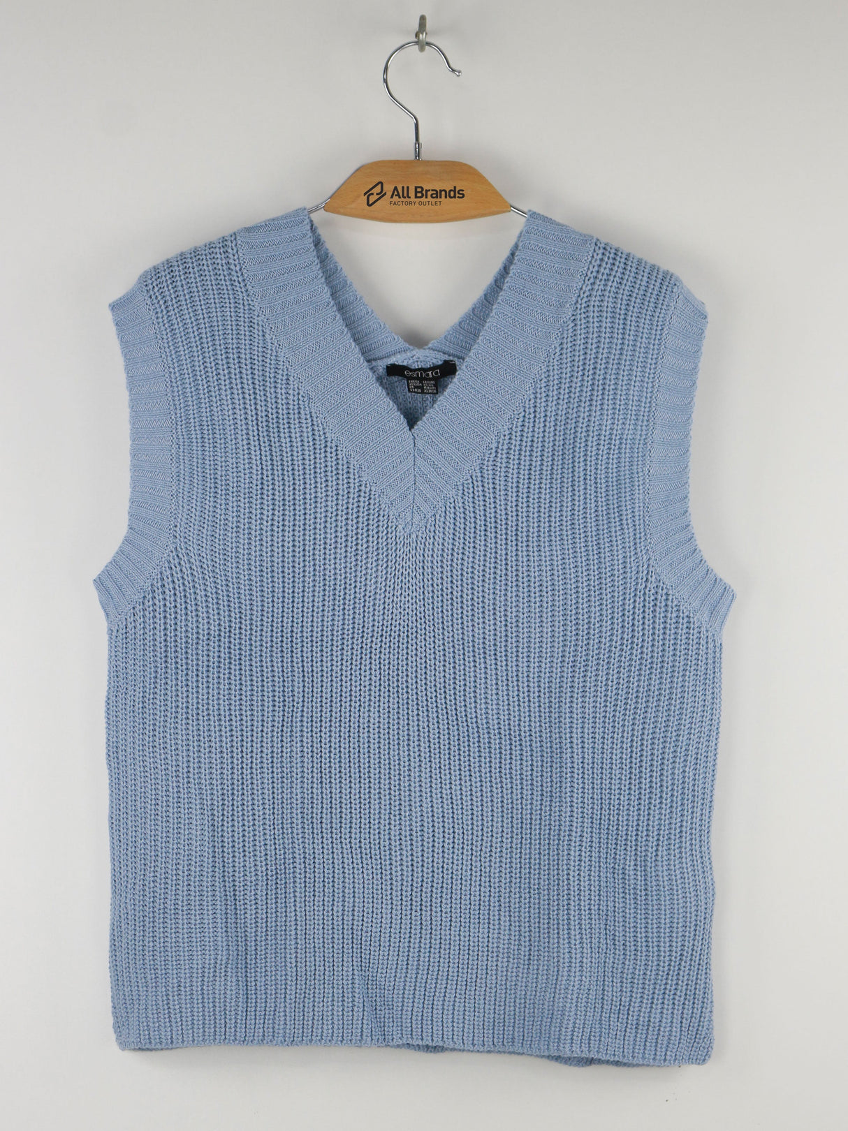 Image for Women's V-Neck Ribbed Sweaters Vest,Blue