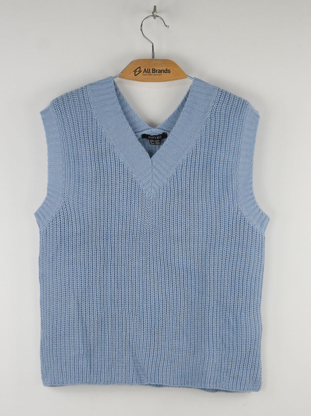 Image for Women's V-Neck Ribbed Sweaters Vest,Blue