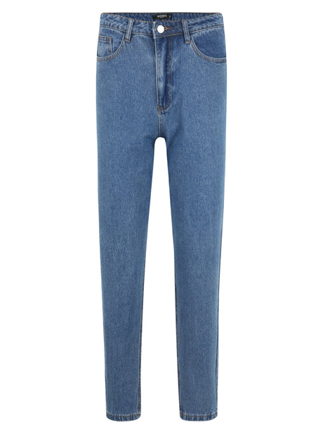 Image for Women's Plain Solid Mom Jeans,Light Blue