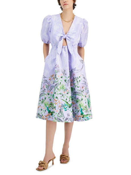 Image for Women's Floral Printed Long Dress,Light Purple