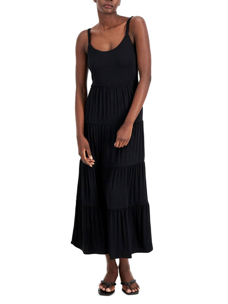 Image for Women's Plain Solid Long Dress,Black