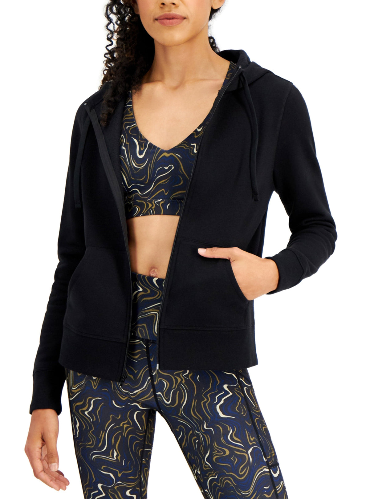 Image for Women's Plain Solid With 2 Pockets Hoodies,Black