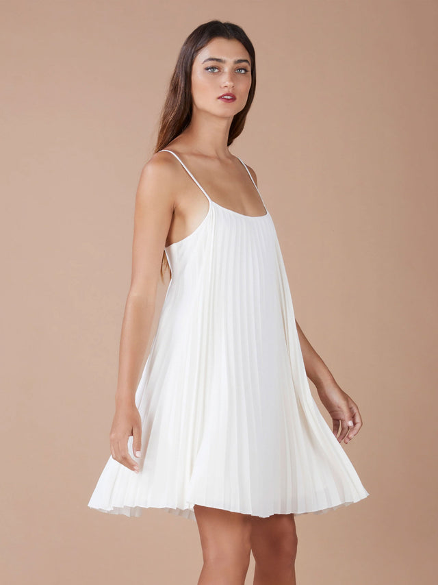 Image for Women's Ribed Plain Solid Short Dress,Off White