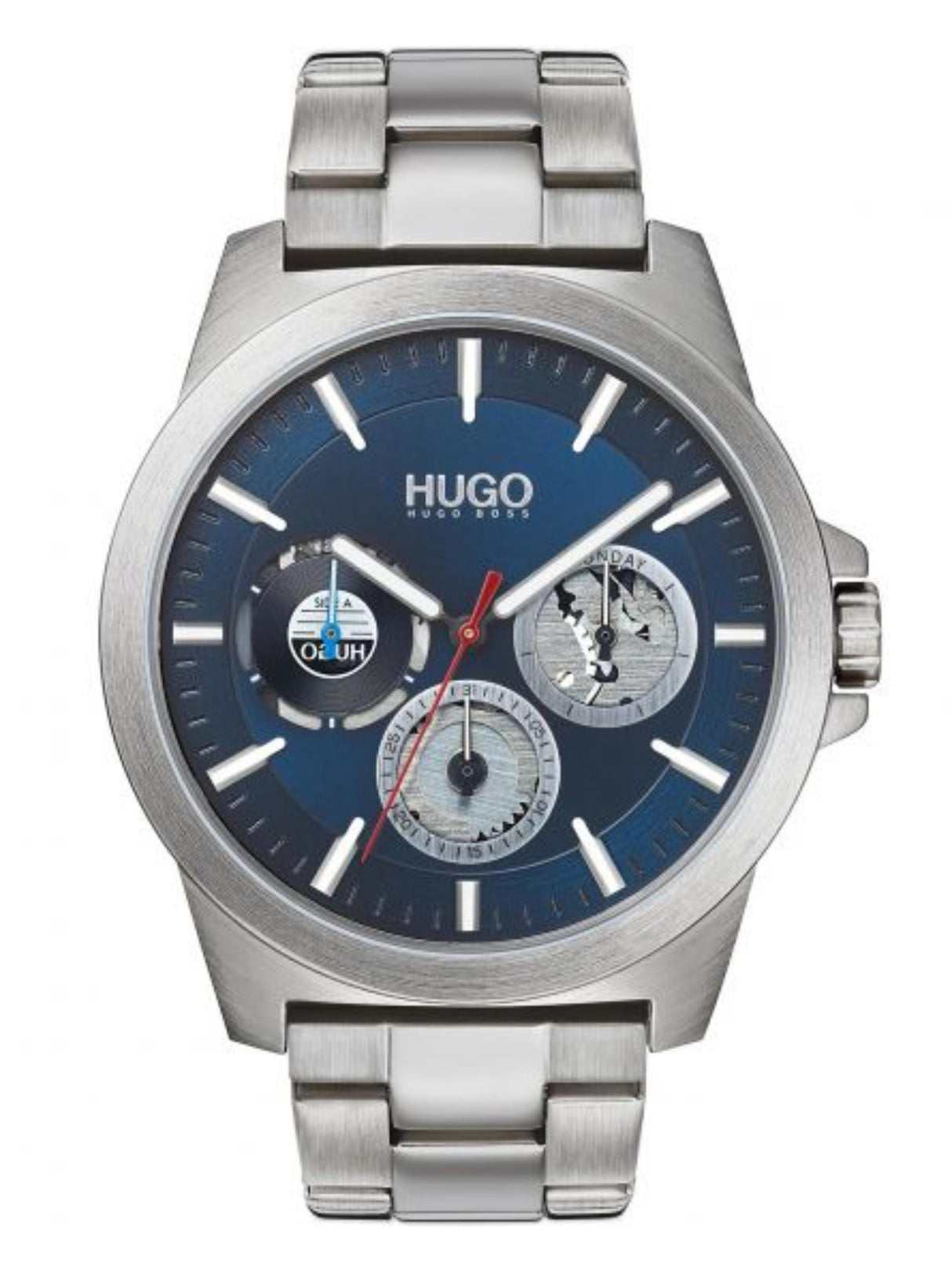 Image for Hugo Twist Men'S Quartz Watch, Silver & Blue