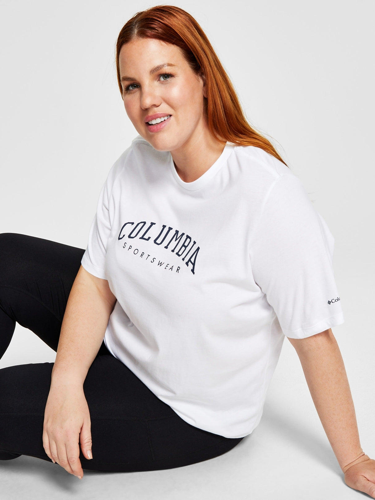 Image for Women's Brand Logo Printed Cotton Varsity T-Shirt,White