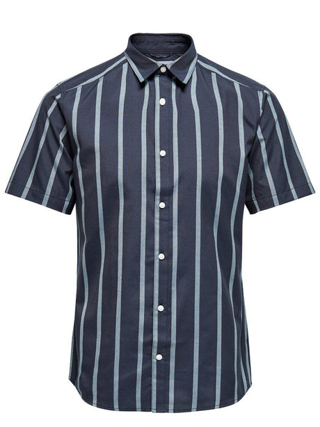 Image for Men's Striped Dress Shirt,Navy