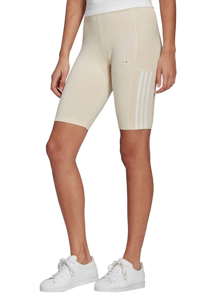 Image for Women's Brand Logo Embroidered Biker Short,Light Beige