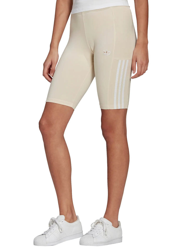 Image for Women's Brand Logo Embroidered Biker Short,Light Beige