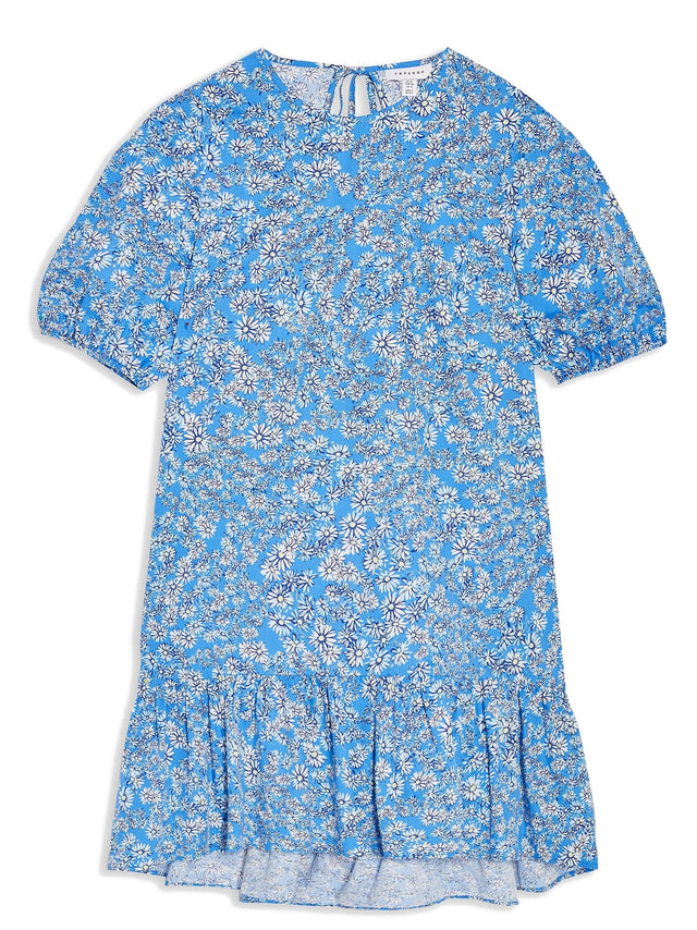 Image for Women's Floral Printed Open Back Dress,Blue