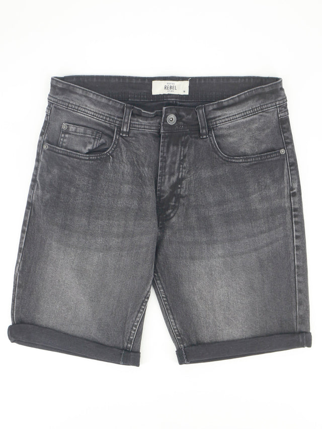 Image for Men's Washed Denim Short,Dark Grey
