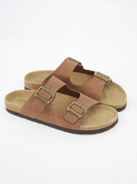 Image for Men's Plain Solid Slide,Brown