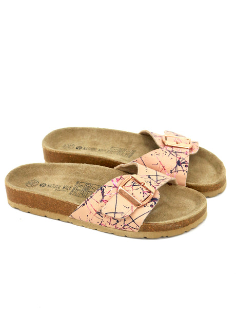 Image for Women's Graphic Printed Slide Sandals,Beige