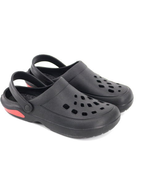 Image for Men's Plain Solid Clogs,Black