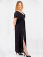Image for Women's Side Split V-Neck Dress,Black