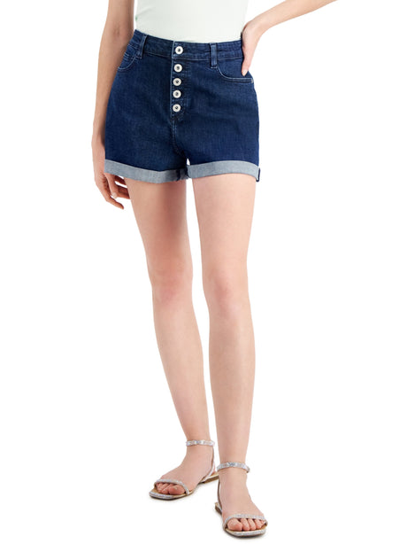 Image for Women's Plain Solid Denim Short,Navy