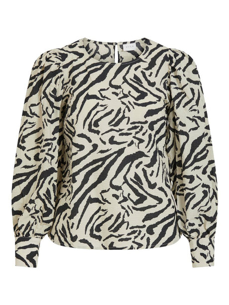 Image for Women's Zebra Printed Blouse,Beige