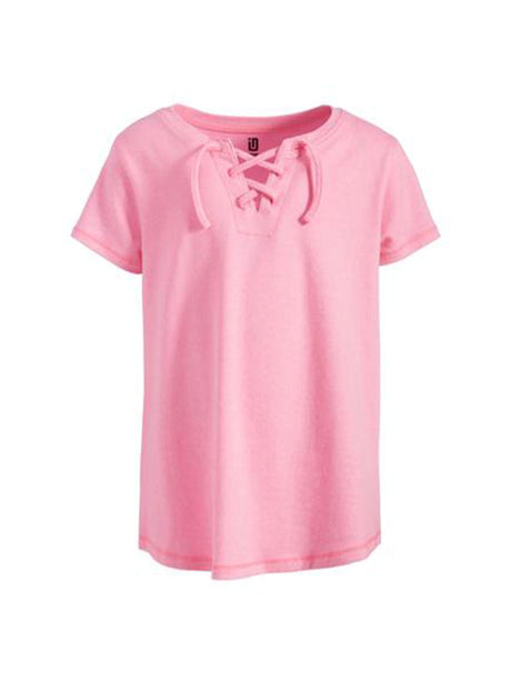 Image for Kids Girl Front Lace Up Detail Top,Pink