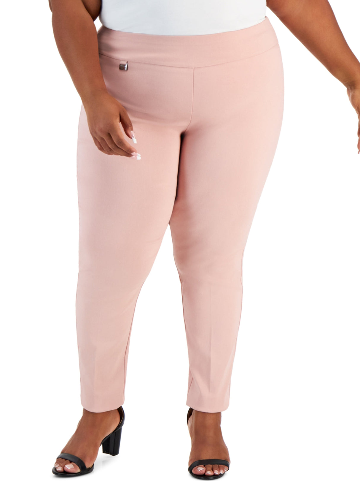 Image for Women's Plain Solid Knit Skinny Pant,Light Pink