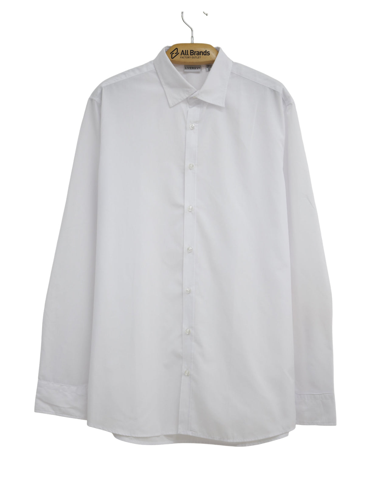 Image for Men's Plain Solid Dress Shirt,White