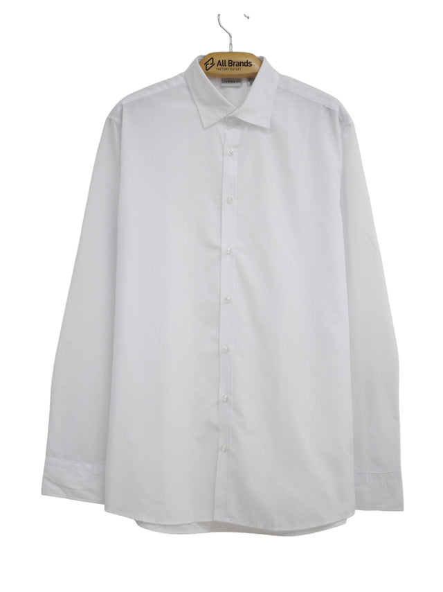 Image for Men's Plain Solid Dress Shirt,White