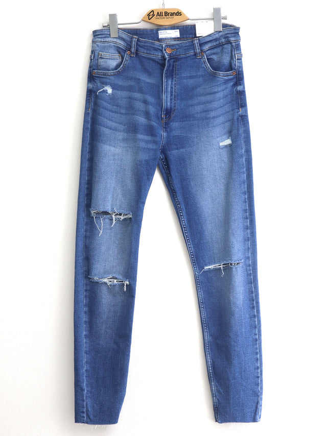 Image for Women's Ripped Washed Skinny Jeans,Blue