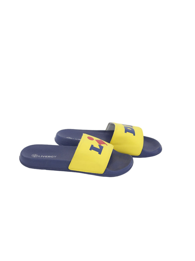Image for Men's Printed Slippers,Navy/Yellow