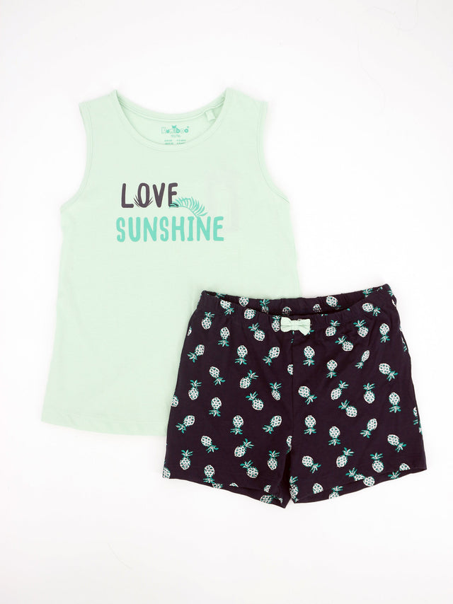 Image for Kids Girl 2Pcs Graphic Printed Set,Green 