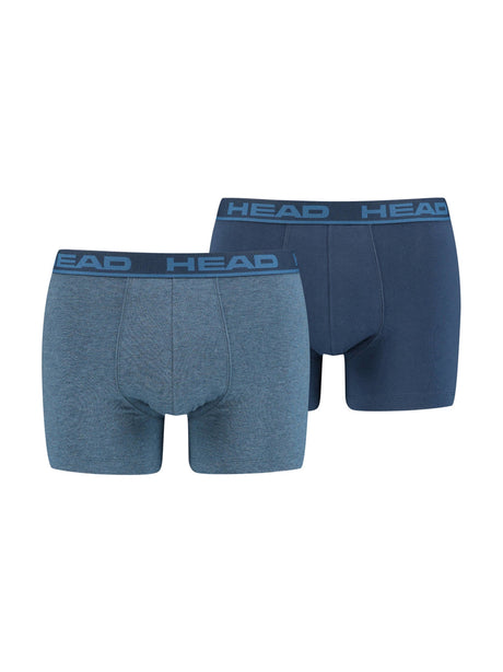 Image for Men's 2 Pack Brand Logo Printed Boxer,Blue