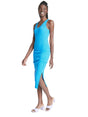 Image for Women's Side Ruched Ribbed Dress,Blue