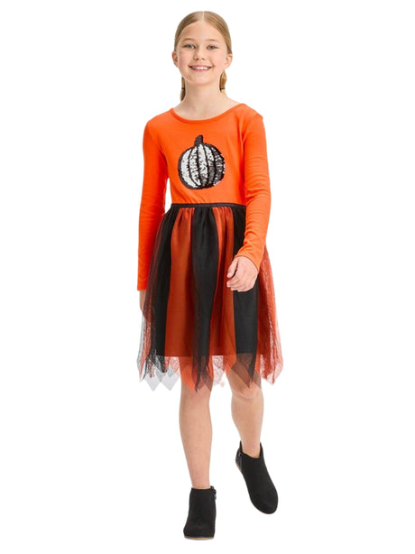 Image for Kids Girl's Sequined Dress,Orange