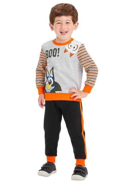 Image for Kids Boy's Graphic Printed Top,Light Grey/Orange