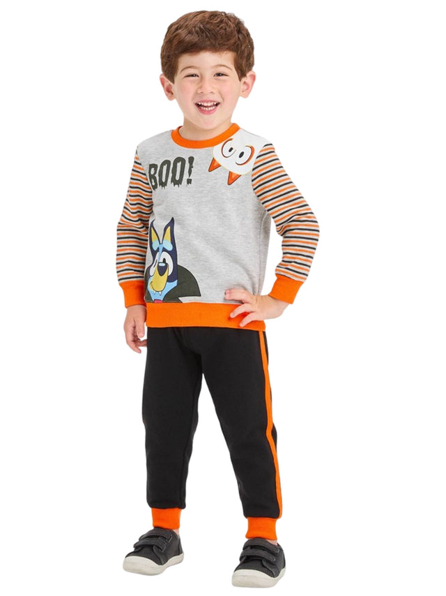 Image for Kids Boy's Graphic Printed Top,Light Grey/Orange
