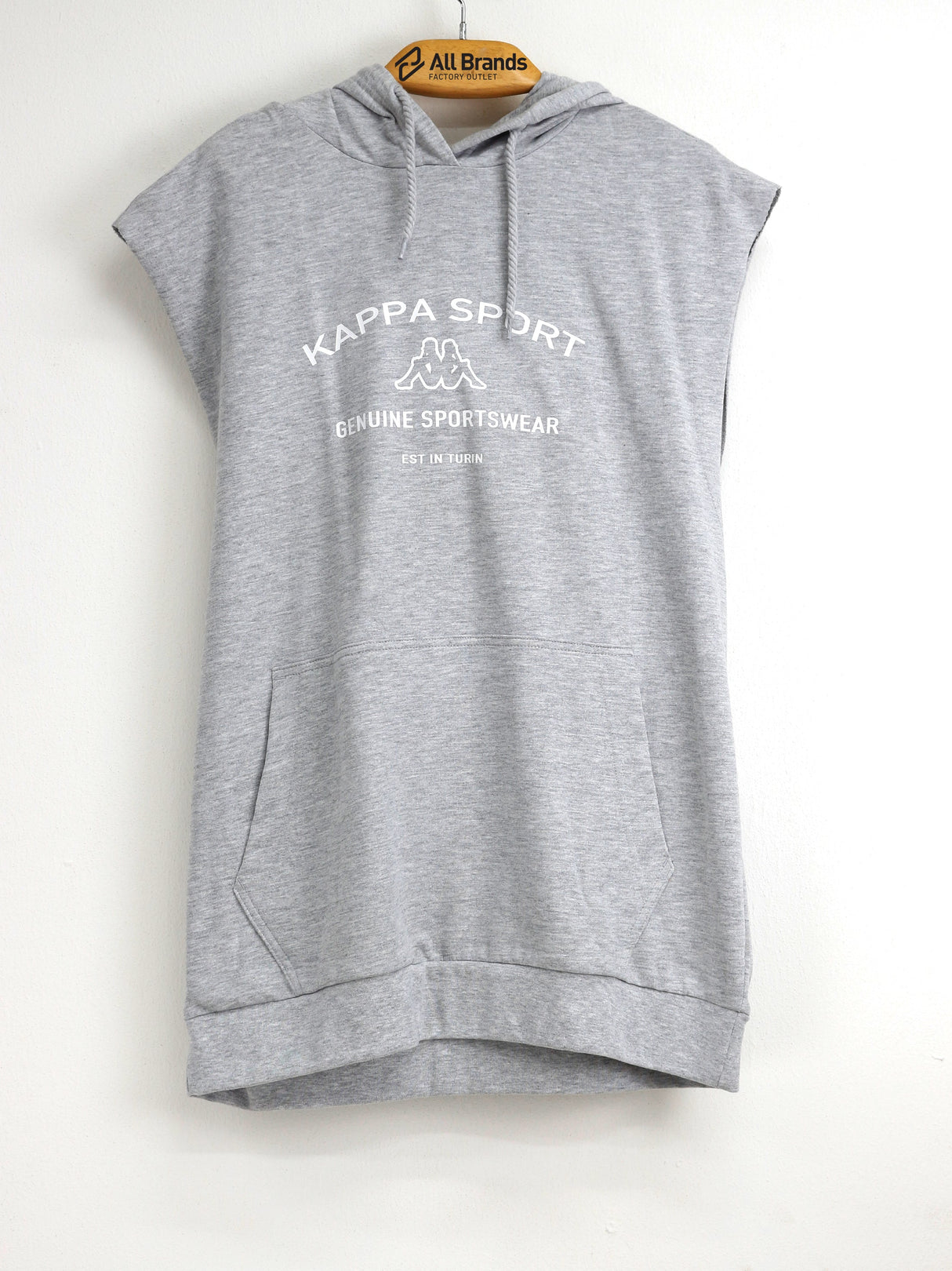 Image for Men's Brand Logo Printed Hooded Tank Top,Grey