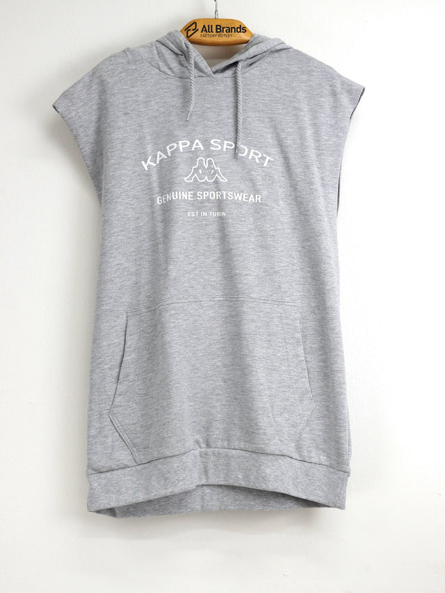 Image for Men's Brand Logo Printed Hooded Tank Top,Grey