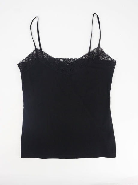 Image for Women's Lace Trim Sleepwear Top,Black