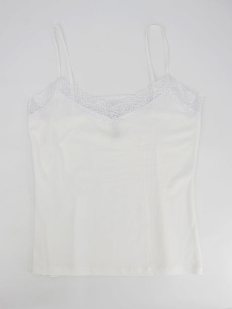 Image for Women's Lace Trim Sleepwear Top,White