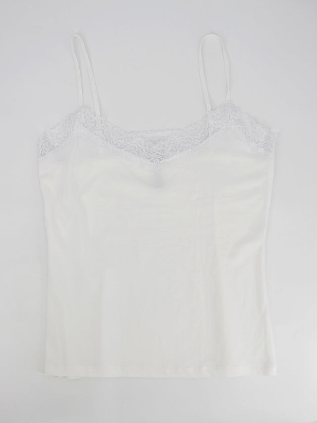 Image for Women's Lace Trim Sleepwear Top,White