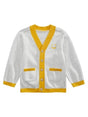 Image for Kids Boy's Graphic Embroidered Cardigan,Grey/Yellow